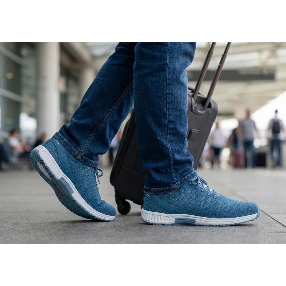 OrthoFeet Yari Hands-Free Mens Blue Sneakers 20014 X-Wide 4E Size 9.5 NEW - Picture 11 of 14
